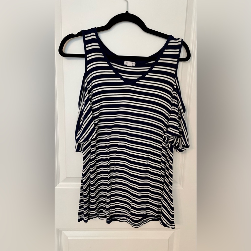 Westport cold shoulder top in Navy Blue